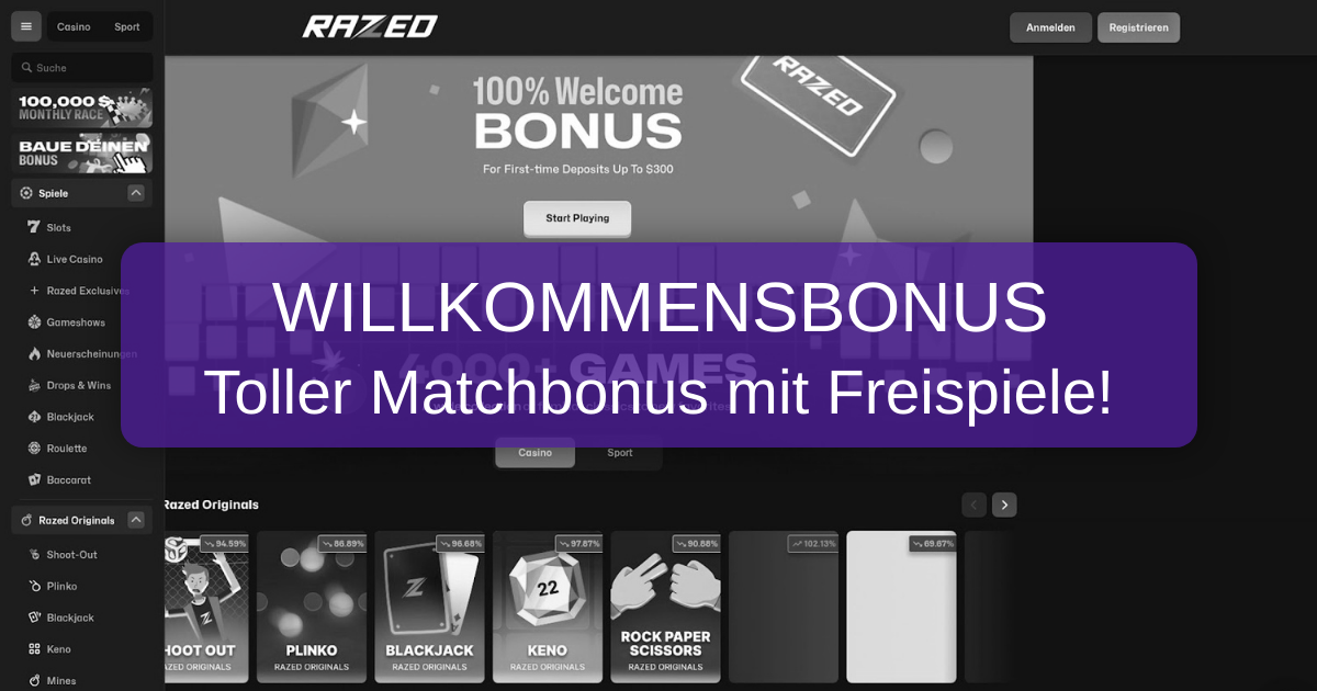 Razed Casino - Offizielle Seite für Spieler in Deutschland